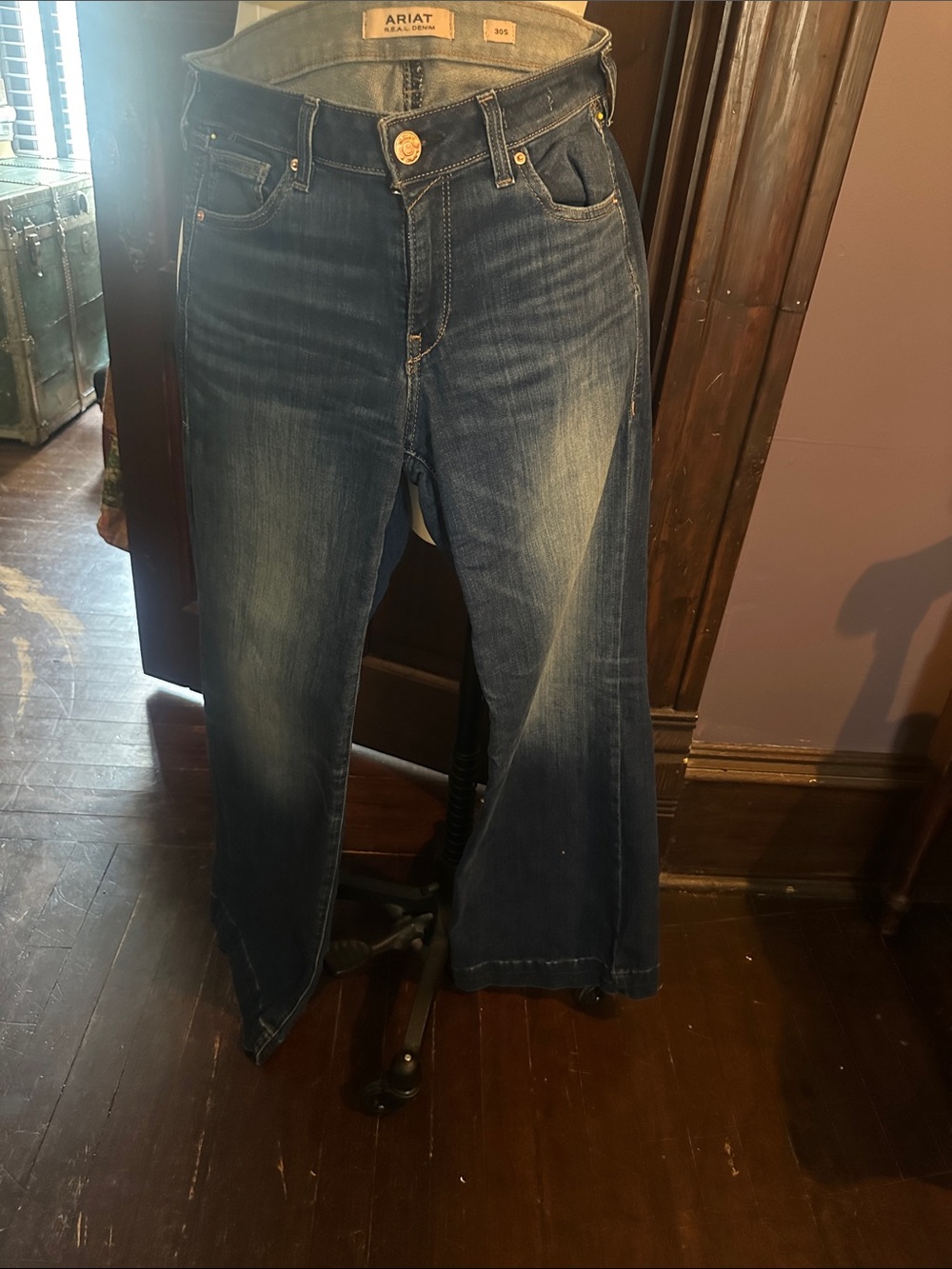 Ariat Women's Petra Perfect Rise Wide Leg Jeans in Dark Blue